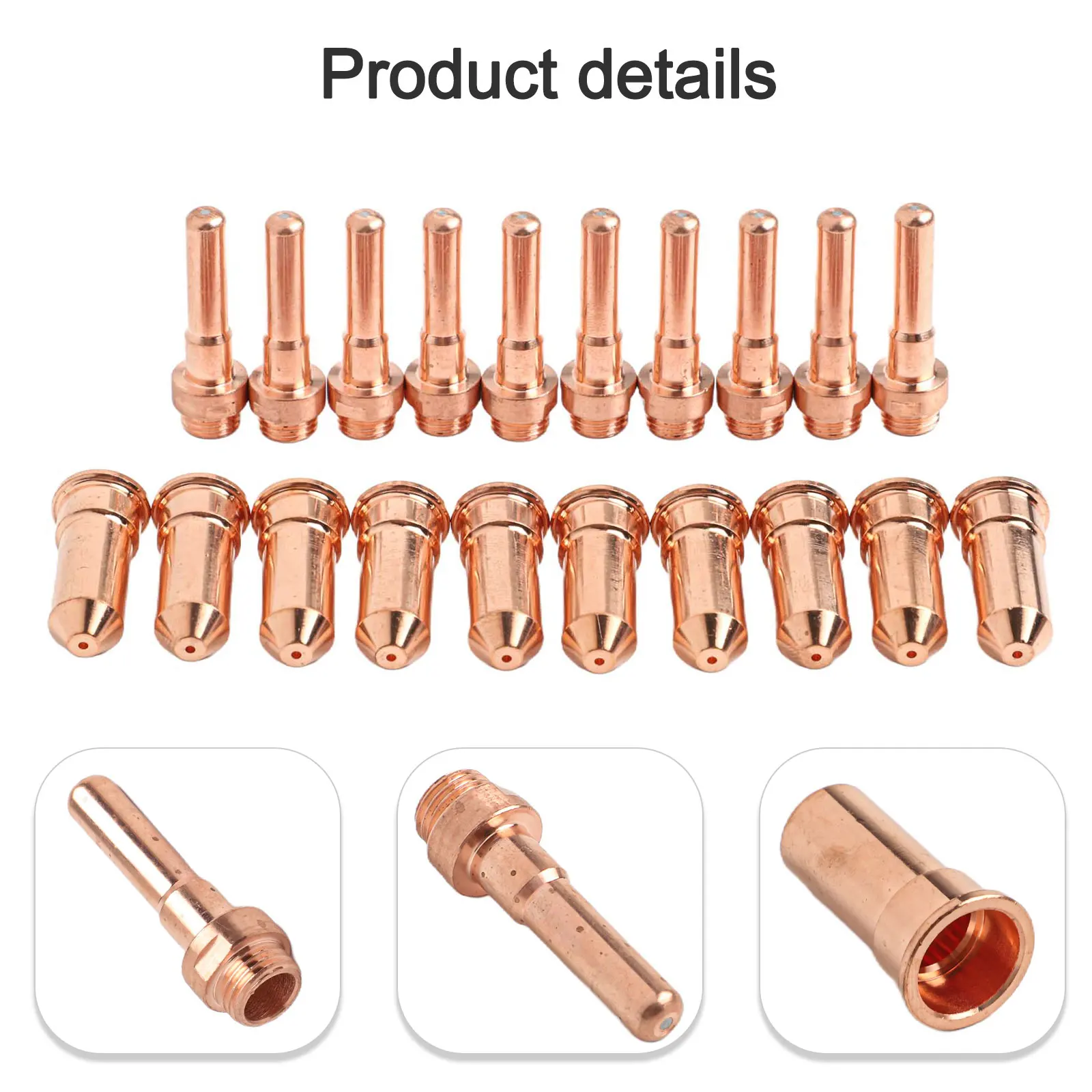 20pcs for plasma for torch Electrode Pipe Tips 70A for Eastwood For Versa Cut 60A Compatible Cutting Machine Consumables