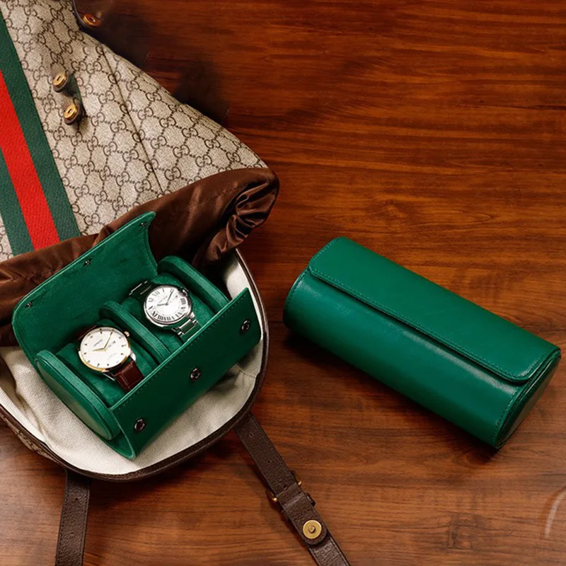 

Fashion Casual Green Black Brown Leather Watch Box 1 2 3 Slots Travel Portable Storage for Rolexres Mechanical Watches Dustproof