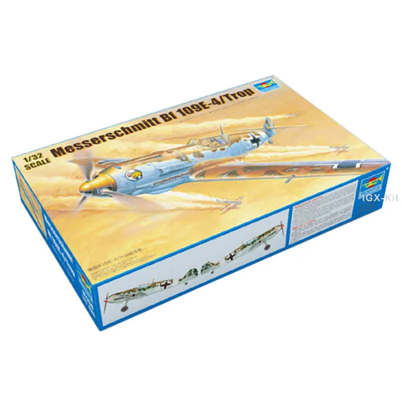 Trumpeter 02290 1/32 Messerschmitt BF109 E-4/Trop Fighter Military Plastic Plane Gift Assembly Model Toy Handcraft Building Kit