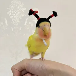 Funny Parrots Headwear Small Animal Hamster Upright Braids Knitted Hat Festival Party Birds Clothes Accessories Pets Supplies