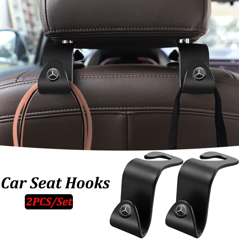 2Pcs Car Seat Back Hooks Auto Accessories For Mercedes Benz B/C/E/S Class AMG C200L GLC GLE CLA W211 W203 W206 W220 W205 W168