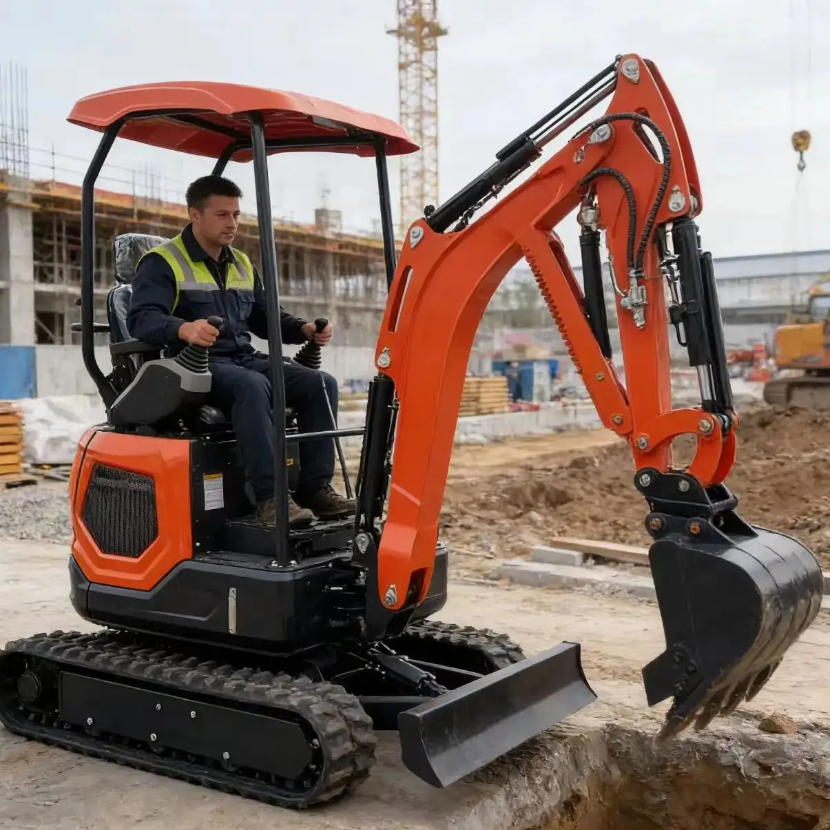 

Мини-экскаватор с нулевым выносом задней части 1800 кг, на заказ, с двигателем Kubota, CE, по заводской цене, для строительства