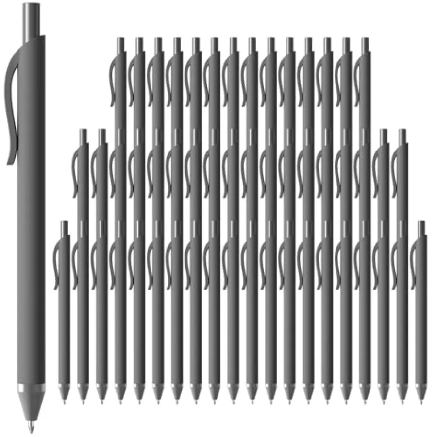 

52 Pcs Pens Bulk - 1.0MM Ballpoint Pens Medium Point Smooth Writing, No Bleed Retractable Ball Point Pen for Office School Gray