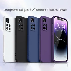 Funda Liquid Silicone Phone Case for Xiaomi Redmi Note11 Note 11 11E 11T Pro Plus 11Pro 11TPro Pro+ 11S 11SE 5G Soft Plain Cover