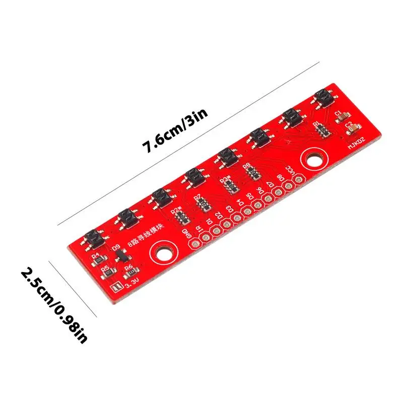 Spur sensor modul Follower modul rote Detektor jagd platine 8-Bit-Erkennungsplatine Leiterplatte material mit 8 Sensoren zur Erfassung