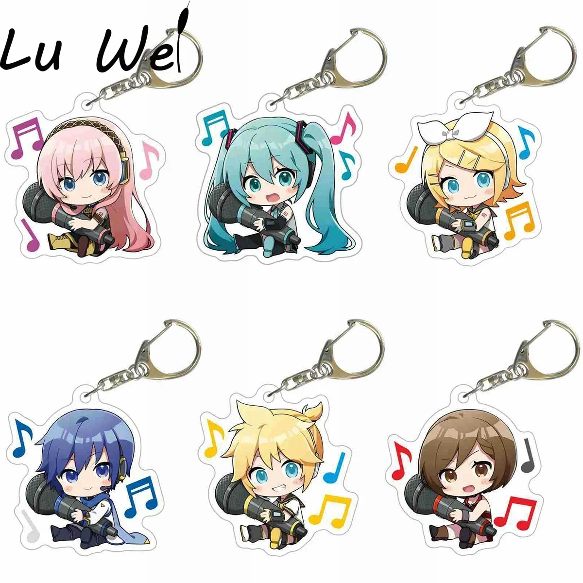 5pcs/set Anime Keychain Key Chain Accessories Cute Bag Pendant Key Ring