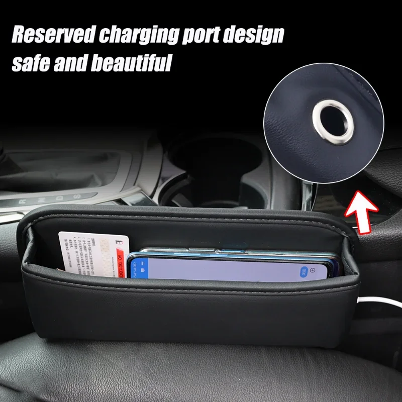 Auto Sitz Lücke Organizer Nappa Leder Auto Konsole Seite Tasche Sitz Spalt Lagerung Box Universal Innen Lagerung