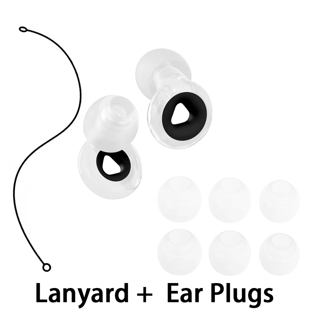 High-Fidelity Silicone Earplugs with Lanyard for Noise Filtering - Ideal for Sleeping Swimming Studying And Daily Use