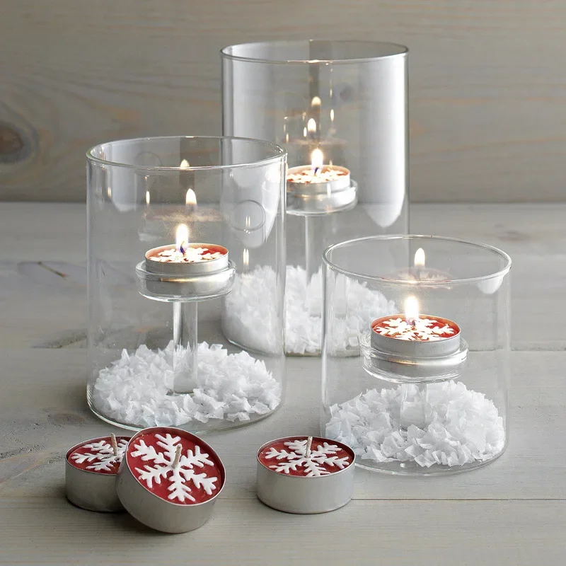 Candle Jar Glass Candlestick Glass Candle Cup Decoration Restaurant Decoration Dinner Romantic Candle Cup