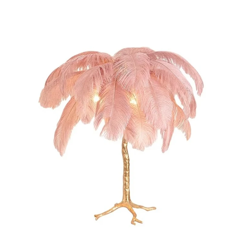 Modern Feather Decorative Furniture Office Decorative Hotel Reading Desk Lamp