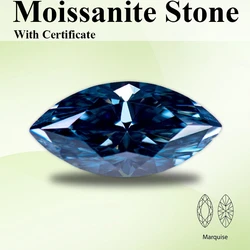 Moissanite Gemstone Marquise Cut Gray Color Lab Grown Diamond For DIY Charms Advanced Jewelry Making Materials Free Delivery