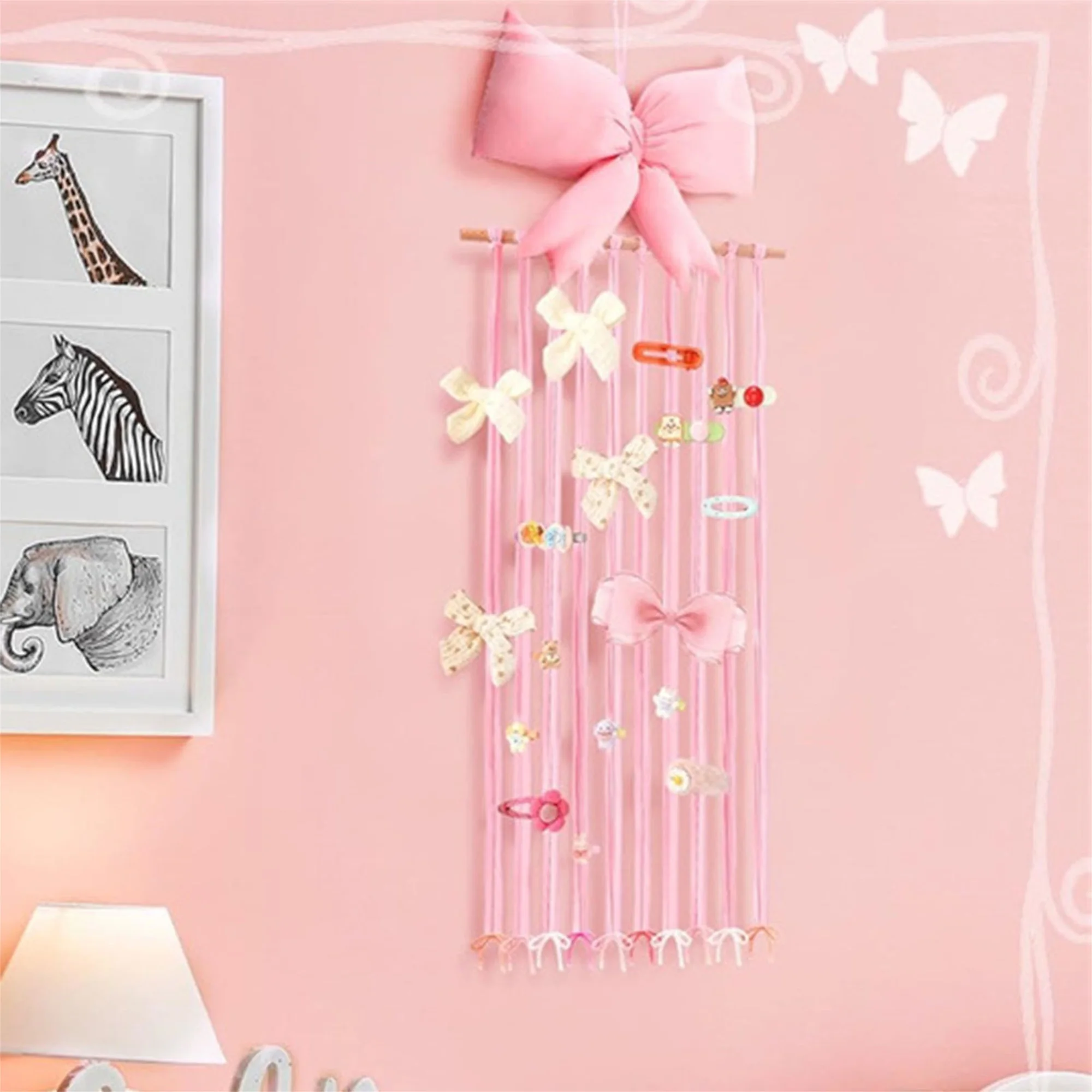 

Очаровательный держатель для заколки для волос с единорогом, деревянный органайзер для аксессуаров для волос для девочек, декор комнаты, настенная витрина для детской комнаты