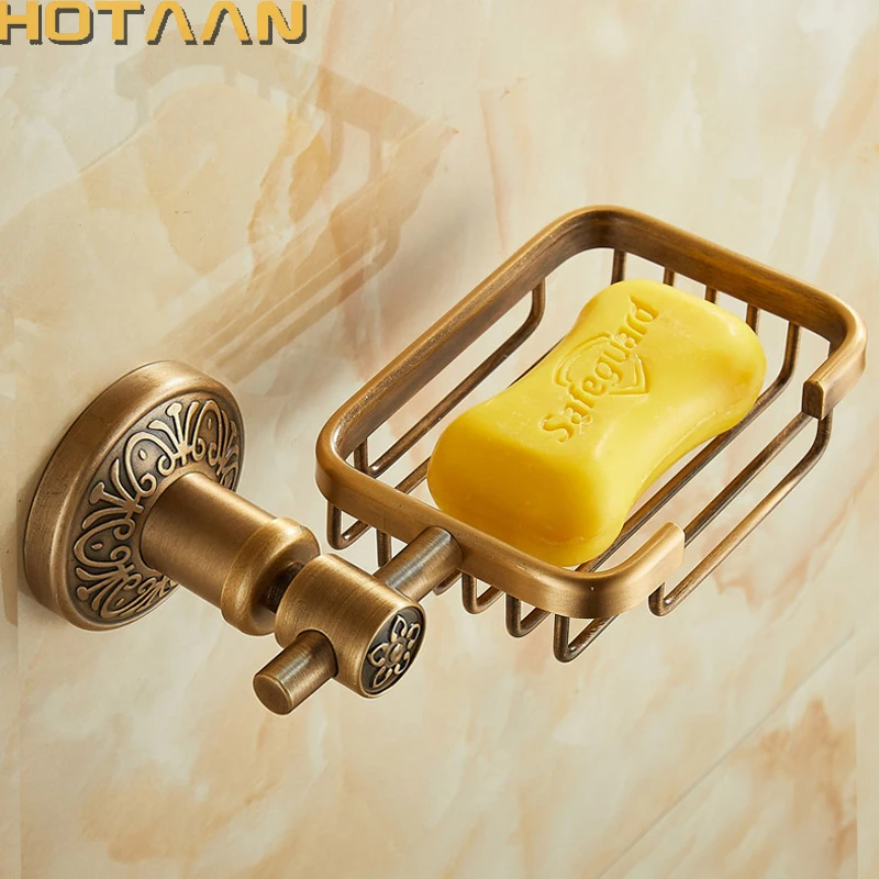 

Solid Aluminium Wall Mounted Antique Brass Color Bathroom Soap Basket New Bath Soap Dish Holders Bathroom Products YT-14290