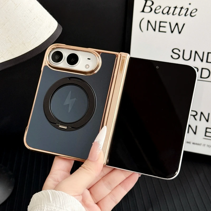 For iPhone Duo Case Advanced skin-friendly Electroplating Frosted Magnetic 360 Bracket Anti-fall Cover For iPhone Duo Funda