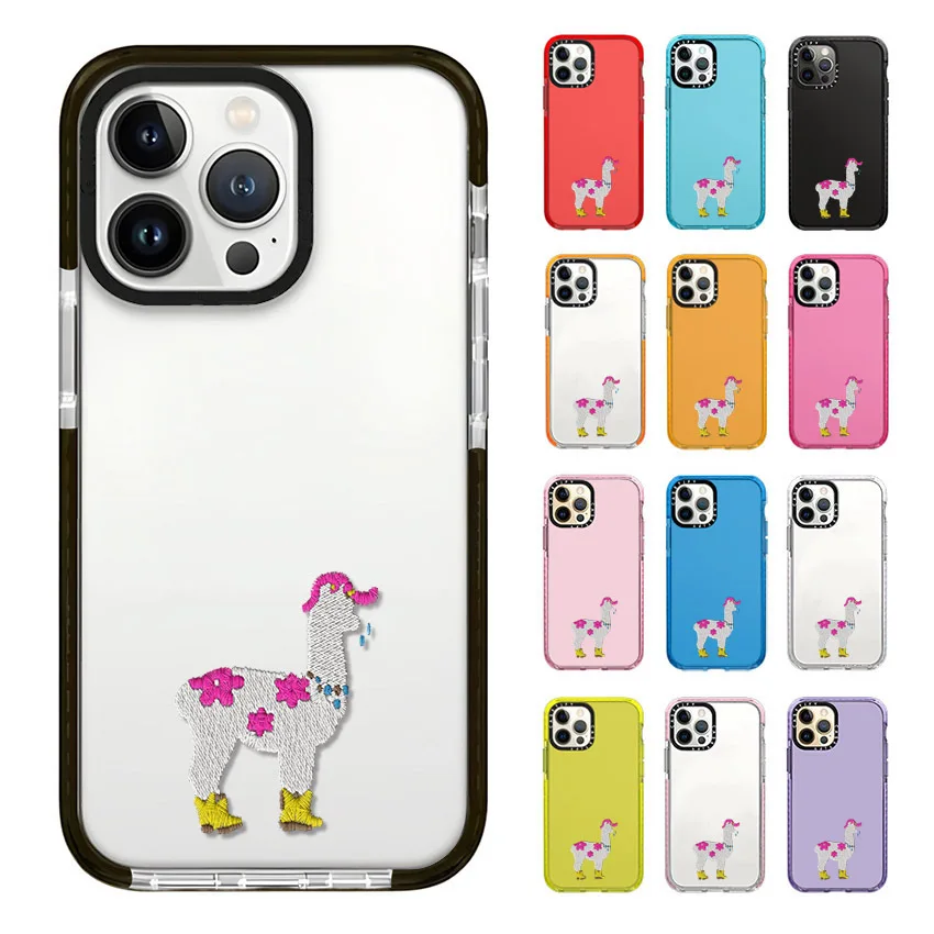 Knitting Alpaca Phone Case For iphone 17 16 15 14 13 12 11 Pro Max Plus Air Soft TPU Shockproof Back Cover