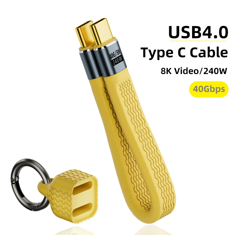 

240W PD3.1 USB C Cable USB4.0 40Gbps Type C to Type C Data Cord Keychain 8K Fast Charging Cable for iPhone 16 15 Pro Max Xiaomi