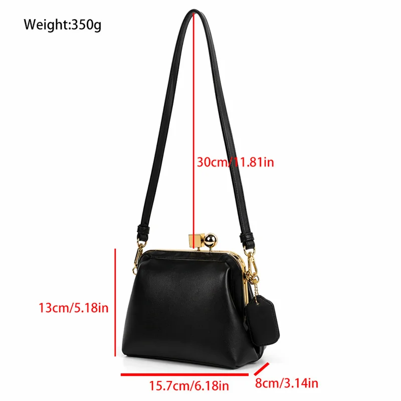 New Trendy Frame Clutch Bag For Women,2026 Fashion Microfibe Leather Clasp Evening Pouch Female Shoulder Messenger Bag Ins