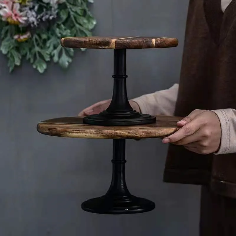 

Chinese Style Cake Rack Vintage Stylke Wooden Cake Rack Coffee Shop Restaurant Dim Sum Display Rack Dessert Table Rack ZI797
