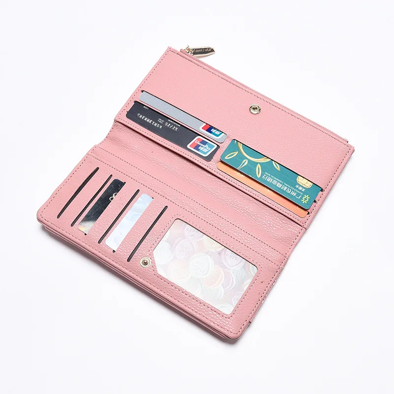 2023 Women Wallets Fashion Long PU Leather Top Quality Card Holder Classic Female Purse Zipper Wallet For Girls