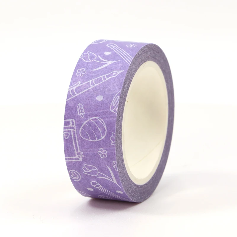 2023 NEW Spring 1PC. 10M Decor Purple Easter Pattern Washi Tapes Scrapbooking Planner Adhesive Masking Tape Cute Stationery