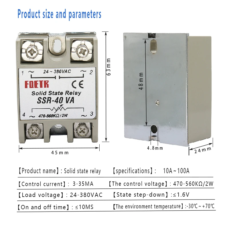 1PCS SSR-10VA SSR-25VA SSR-40VA Small Single Phase SSR Solid State Voltage Regulator Resistive Pressure Regulating Relay