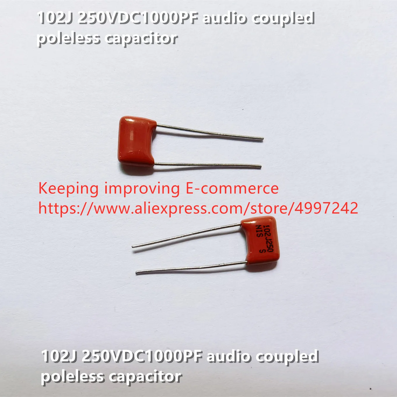 Original novo 100% 102J 250VDC1000PF capacitor poleless acoplado de áudio (indutor)