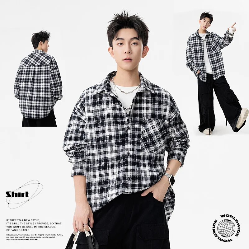 

Мужская одежда Sanxing большого размера Jaet Casual Faion, ажурная клетчатая рабочая одежда ort Sve, подставка из полиэфирного волокна