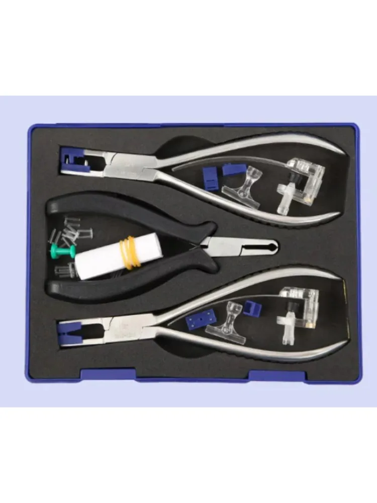3T Optical Pliers Set Rimless Eyeglass Pliers For Rubber Bushing Install Remove & Cutting Spring Loaded With Accessories