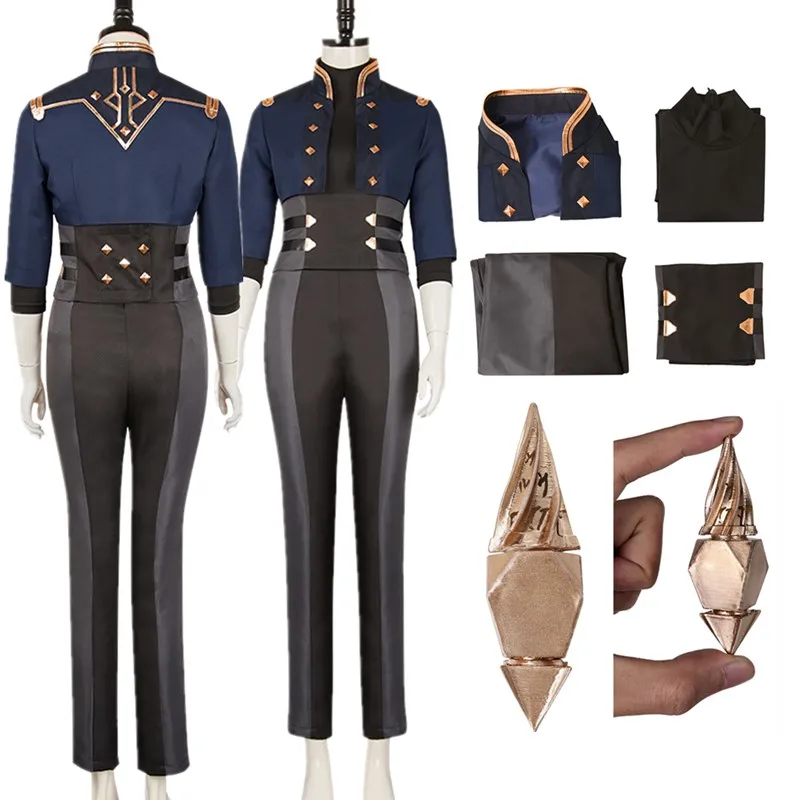 Disguise Caitlyn Arcane Cosplay Costume LoL Women Coat Pants Belt Outfits Bullet-Shaped Ornament Halloween Carnival Party Suit