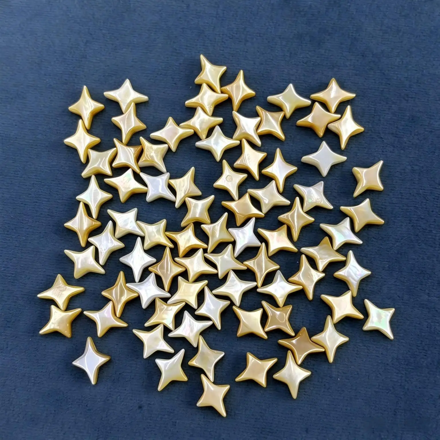 50 Pcs/lot Natural Mother of Pearl Four Pointed Star Shell Beads 3 Colors for Jewelry Making DIY Earring Necklace Accessory