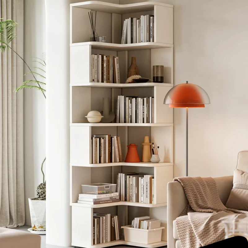 

Solid Wood Bookshelf Floor Bookcase Corner Storage Cabinet Corner Children's Books Picture Book Rack