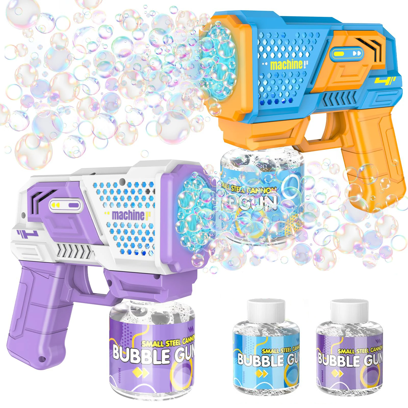 Bubble Gun with Lights, Bubble Machine with Bubble Solution,Bubble Guns for Wedding, Birthday, Parties, Outdoor Toy Gift