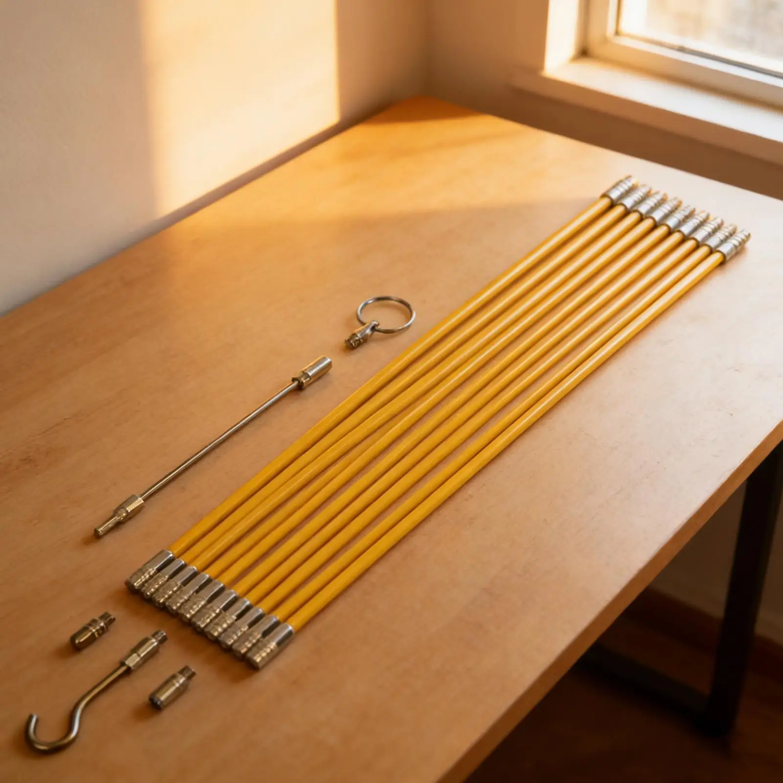 

Wire Running Kit Electrical Threader Wand Accessories Fiberglass Fish Sticks For Wall Wiring Duct Indoor Outdoor Electrician