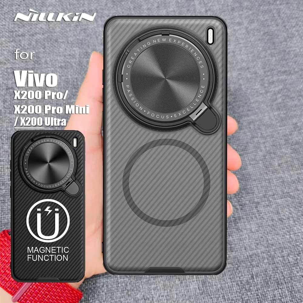 NILLKIN per Vivo X200 Ultra / X200 Pro / X200 Pro mini 5G custodia magnetica Magsafe ricarica adattare obiettivo protezione fotocamera cover posteriore
