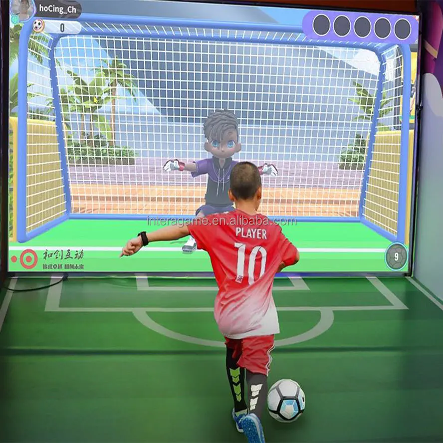Indoor Football Game Set Training System Projection Soccer Shooting Game Setup for Commercial Operations
