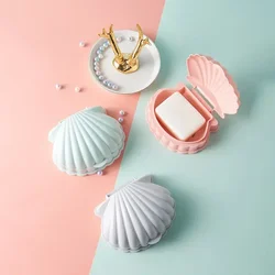 1Pcs Natural Shell Shaped Soap Box With Lid Draining Non-slip Soap Holder Case Soap Dish PP Plastic Kitchen Bathroom Accessories