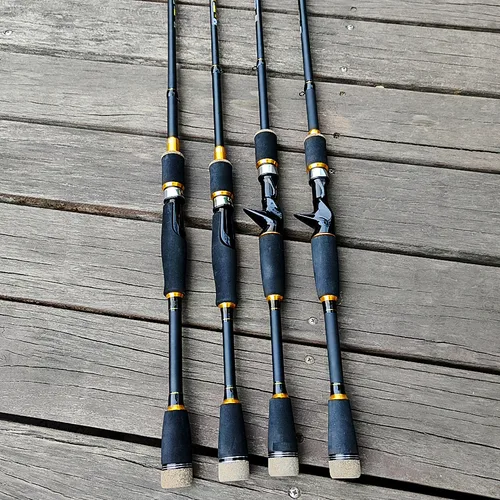 Cañas de pescar de carbono Santa King, cañas de pescar giratorias portátiles de 4/5 secciones, mango de EVA para viajes, campamento, pesca de lubina de agua dulce