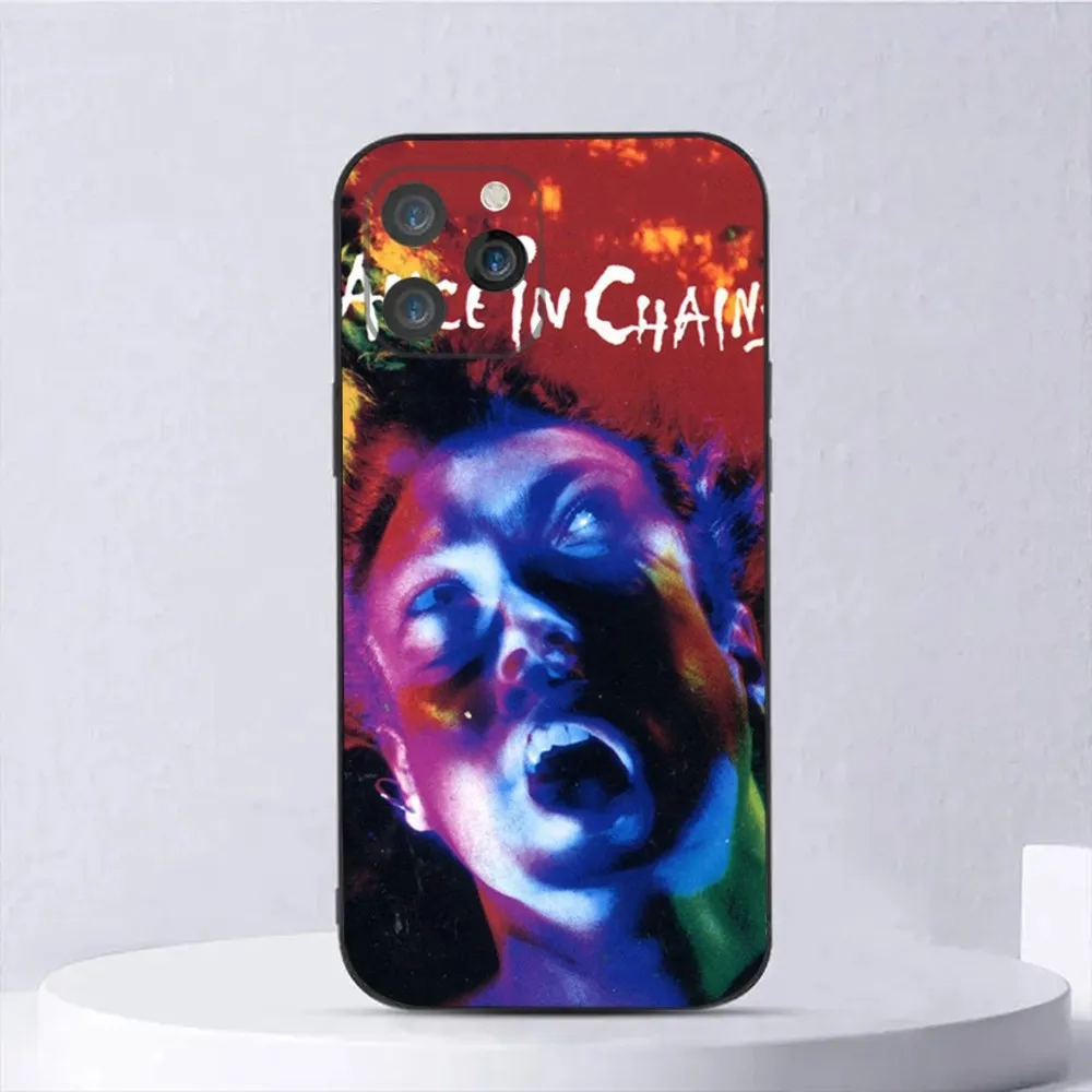 جراب هاتف A-Alice في سلاسل C لهاتف iPhone ، غطاء أسود سيليكون ناعم 13 ، 14 ، 14 ، ، ، Plus ، Pro Max ، XS ، X ، XR ، SE ، Mini ، 8,7