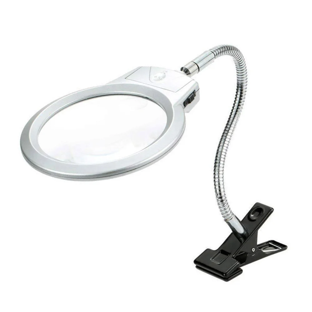 أداة طلاء ماسية خماسية الأبعاد LED ملحقات تطريز ماسية زجاجية مكبرة لسطح المكتب مع تدريب