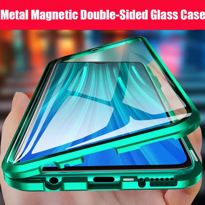 360 °   Capa de Telefone com Proteção Total em Metal Magnético e Vidro Dupla Face com Fecho de Pressão para Samsung S25 Ultra S24 S22 S23 S26 Ultra /Série