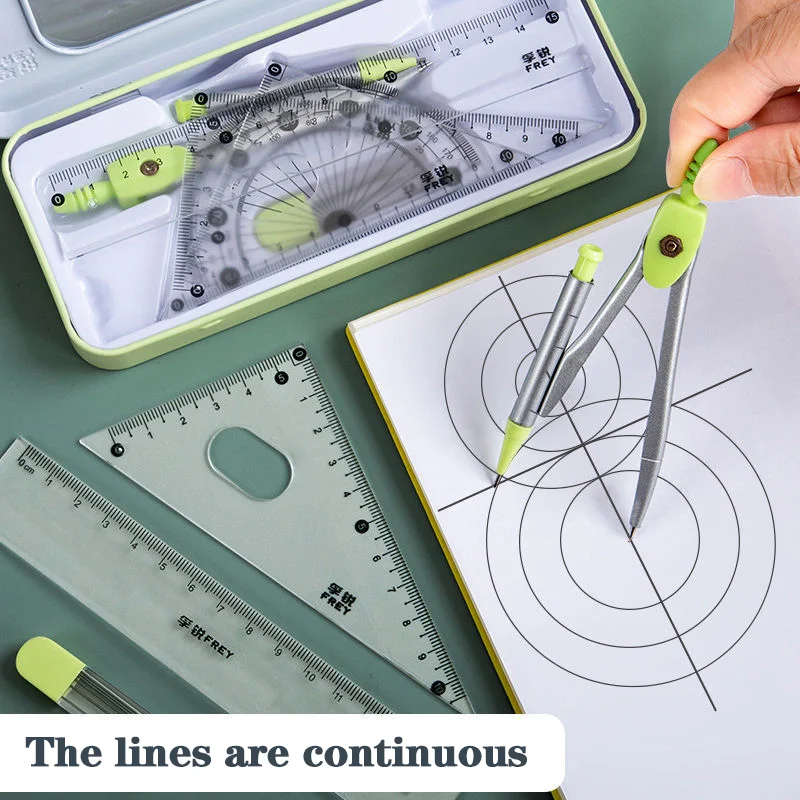 7 Pcs/set Compass Ruler Set Multi-function Mathematical Rulers Professional Drawing Tools School Supplies Students Stationery