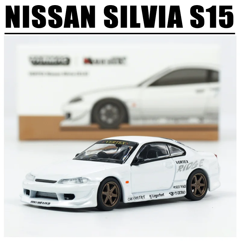 

Tarmac Works 1/64 VERTEX NISSAN SILVIA S15 White Metallic Alloy Toy Motor Vehicle Diecast Metal Model Gifts