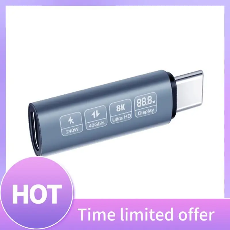 

B68A Адаптер USB C OTG типа C к USB Type-C 40 Гбит/с 240 Вт Цифровой дисплей Адаптер OTG Адаптер передачи данных