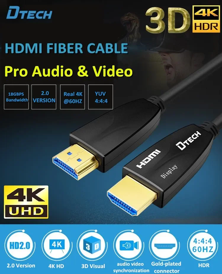 40m 초고속 HDMI 광섬유 케이블 18Gbps 3D 4K@60Hz HDR ARC HDCP 2.2 HDMI 2.0 지원