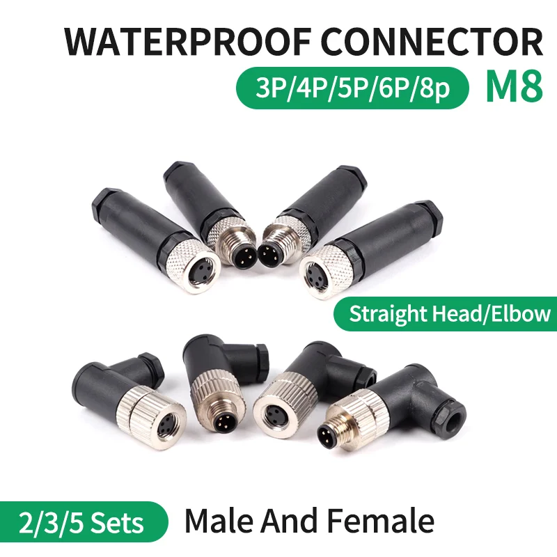 

M8 waterproof connector - 3P4P male female M8 waterproof aviation plug socket sensor cable connector