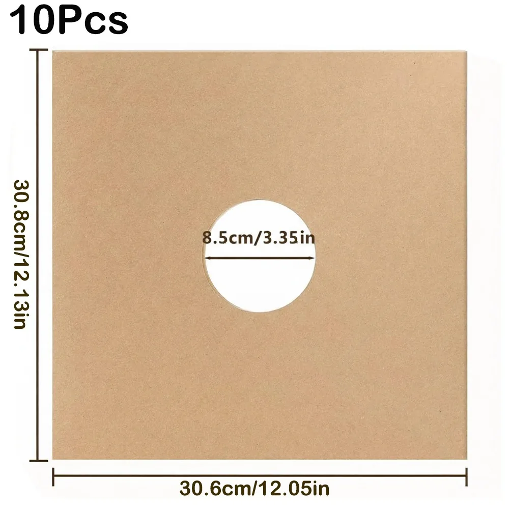 New 7/10/12 Inch Vinyl Record LP Jackets Kraft Paper Brown Album Covers Records Inner & Outer Sleeves