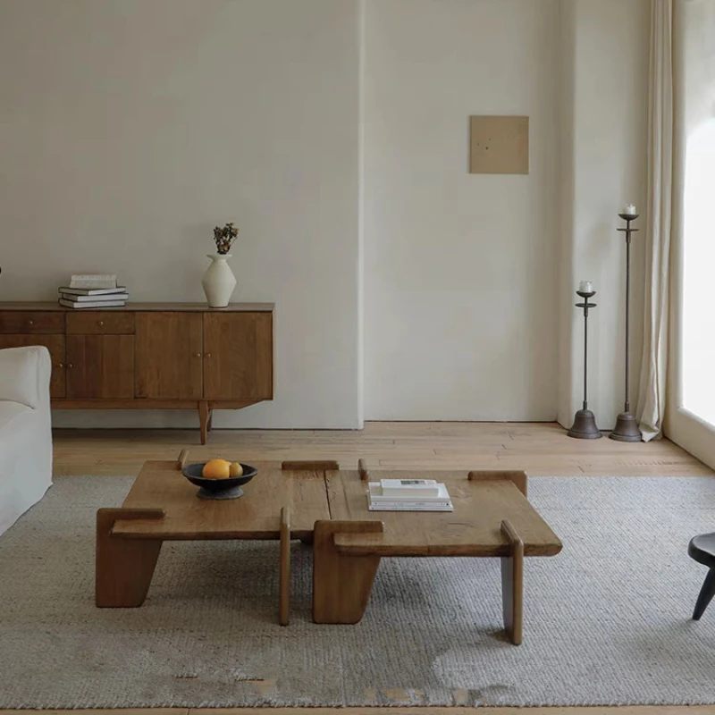 Table basse en bois naturel de luxe moderne, designer, centre minimaliste, meubles de maison