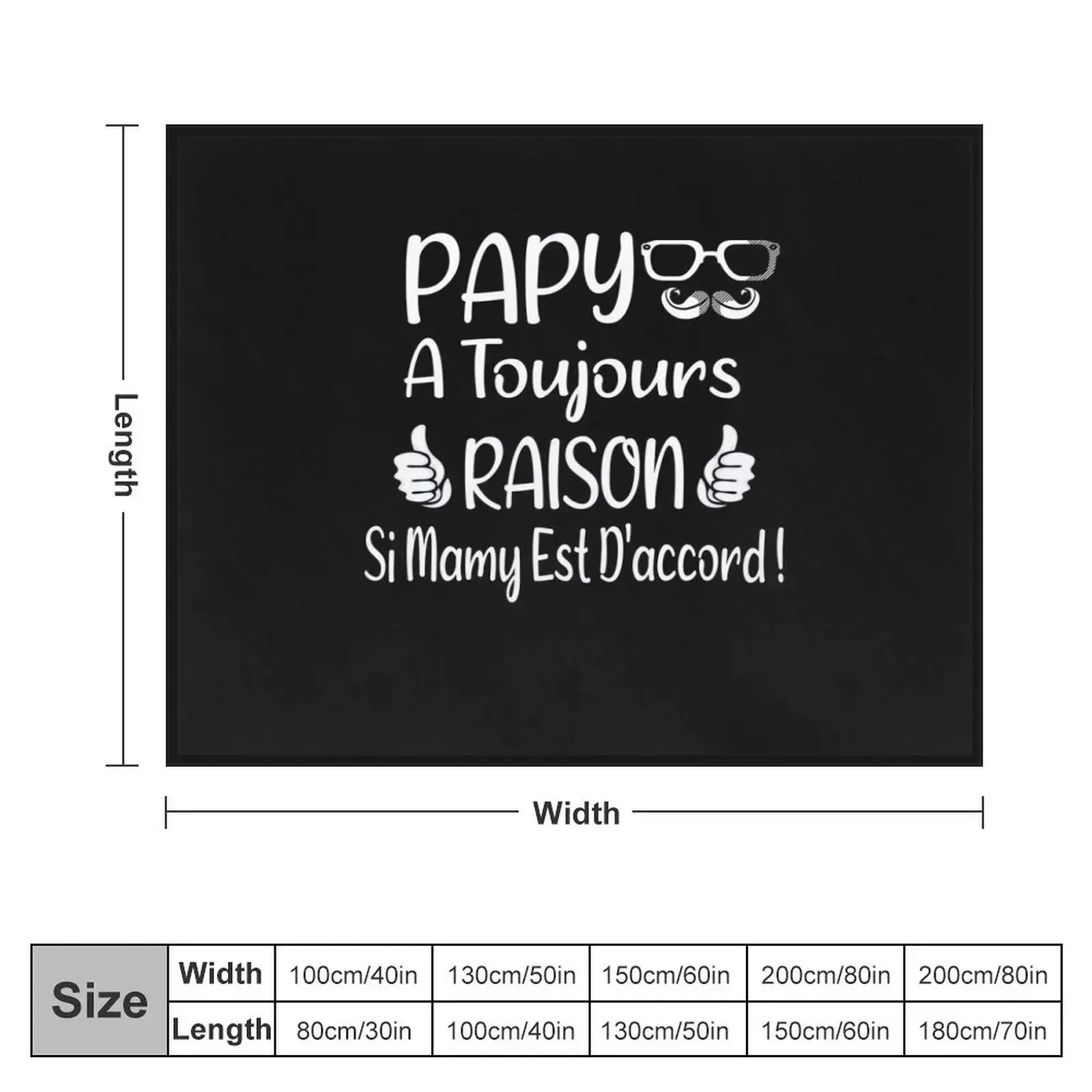 Papy A Toujours Raison Dr?le Grands-P?¨res Cadeau Throw Blanket Kid'S Flannel Blankets For Bed Bed Blankets