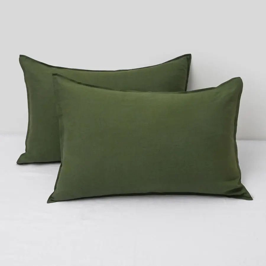 

Льняные наволочки (2 шт.), 100% лен, стандартные, дышащие и охлаждающие, с застежкой-молнией, 20x30 дюймов