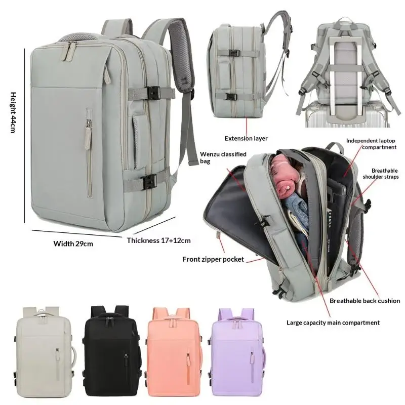 Large Capacity Multi-function Charging Expandable Travel Backpack Business Computer Bag Luggage